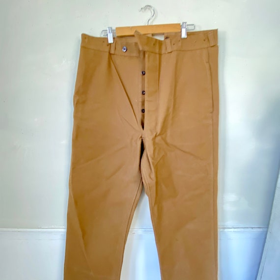 French Workwear Pants Vintage 1940s 1950s Brown C… - image 5