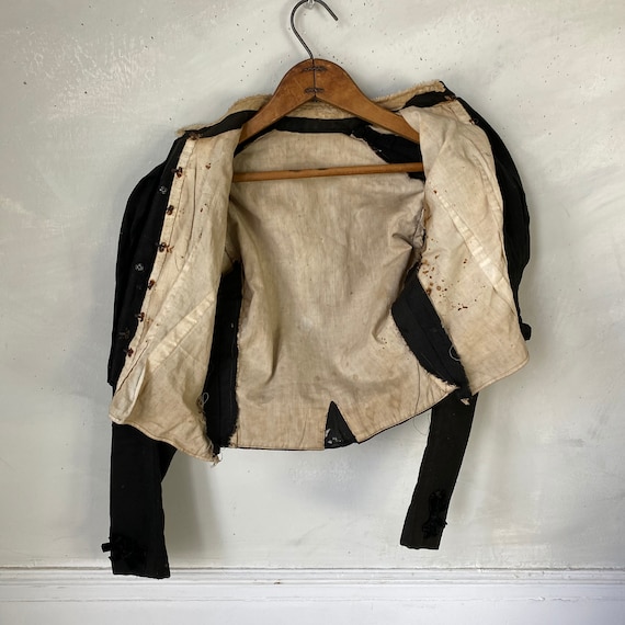 1880s Silk and Wool Black Bodice French Antique C… - image 10