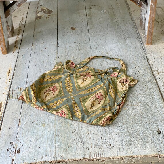 Antique 1920 Sewing hand bag fabric material old … - image 9