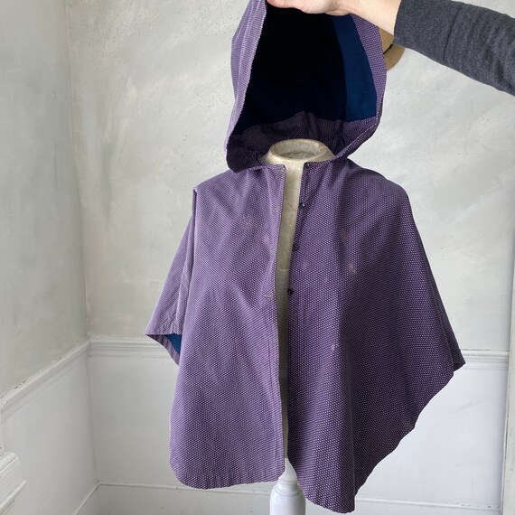 Antique French cape purple with Indigo blue dyed … - image 4