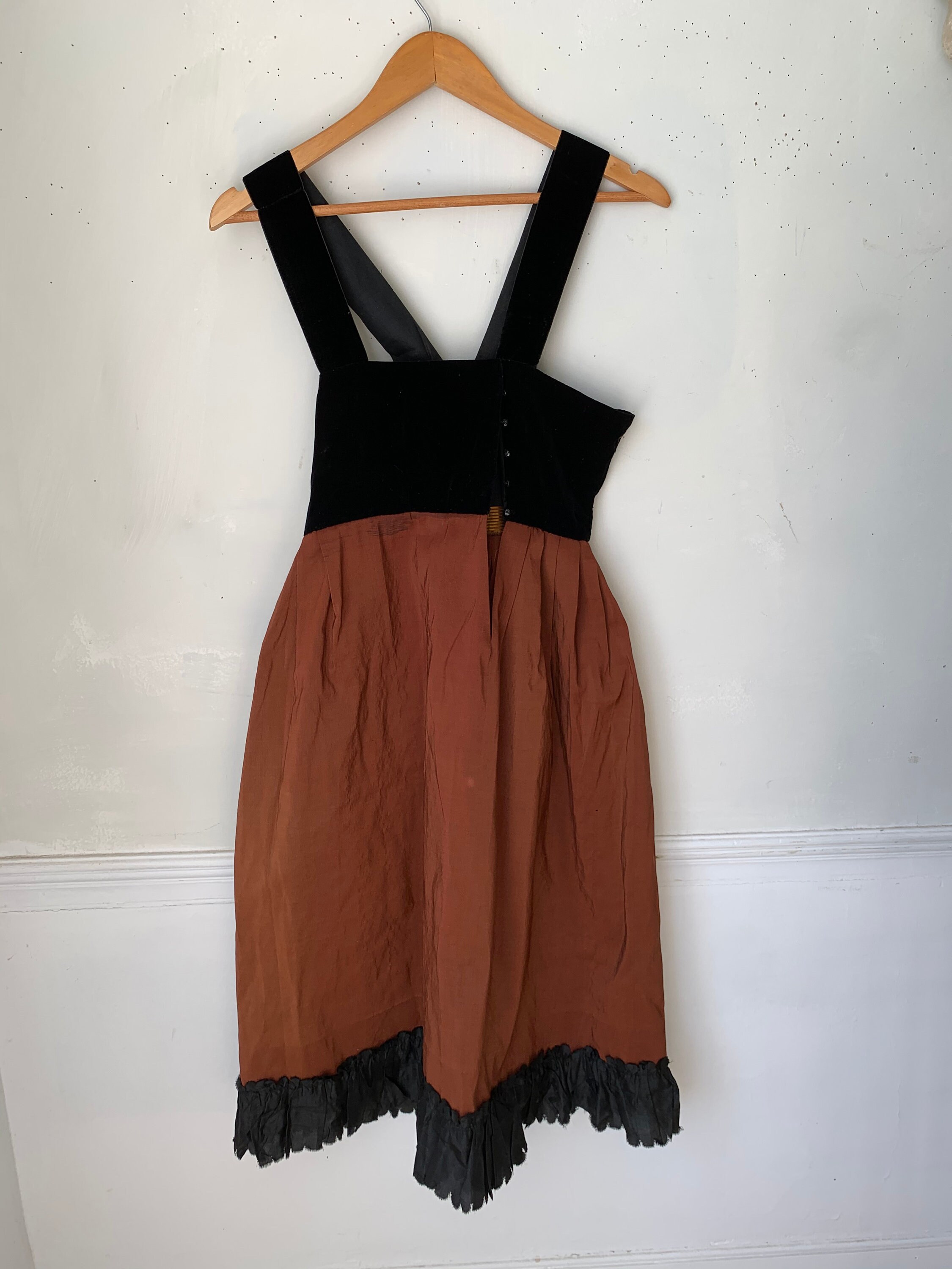 Regency Dress Antique French Woman's Clothing Silk Taffeta Boho Steampunk Eco-Friendly
