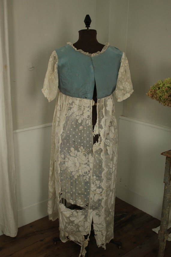 French night gown slip dress nightgown c1900 lace… - image 8