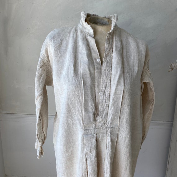 Antique French Chemise Night Shirt Tunic French L… - image 7