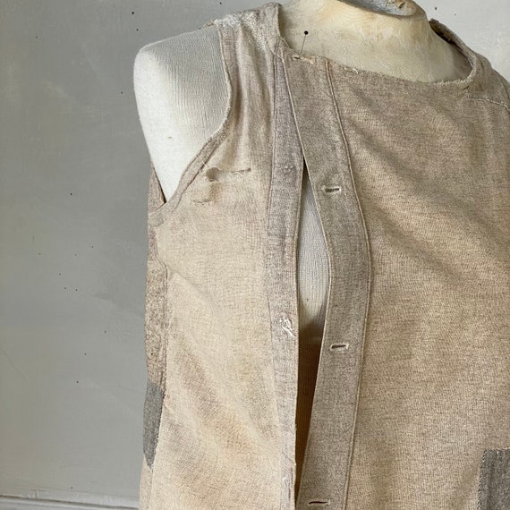 AMAZING! PIECED Vintage Wool Shirt Vest 1920s Woo… - image 8