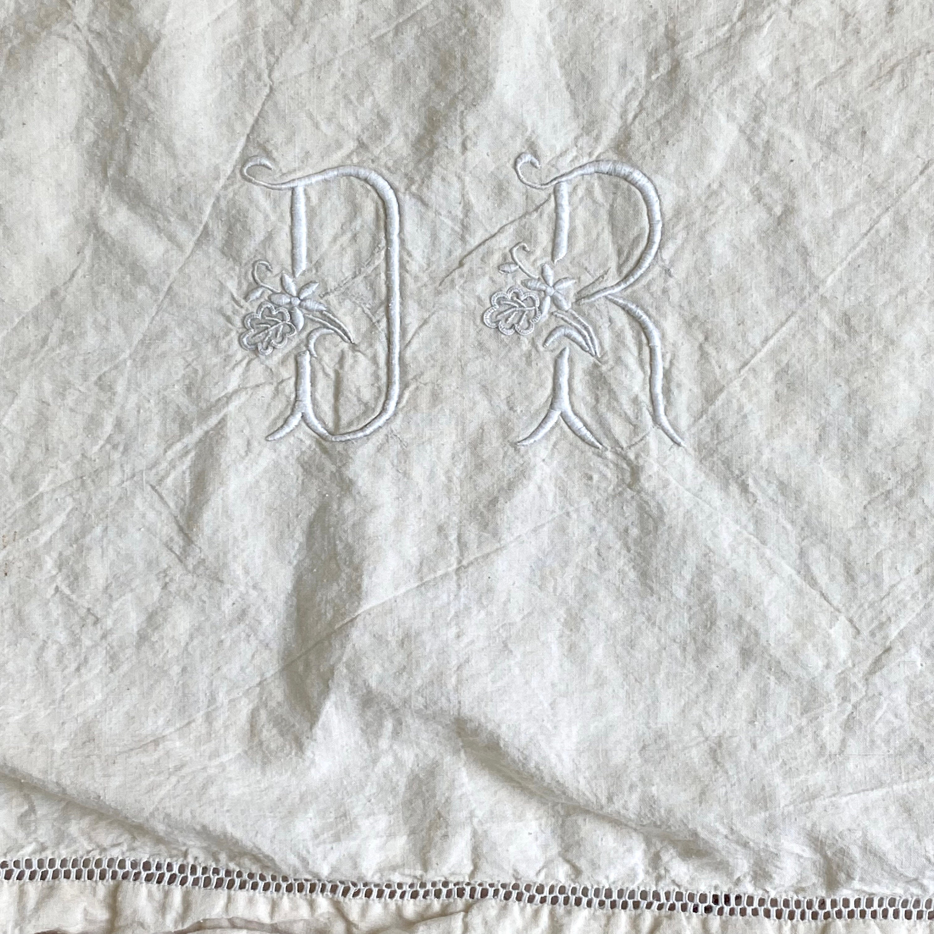 洋書 Monograms and Antique Linens Linen Vintage Sheet Fabric French Organic Material VD