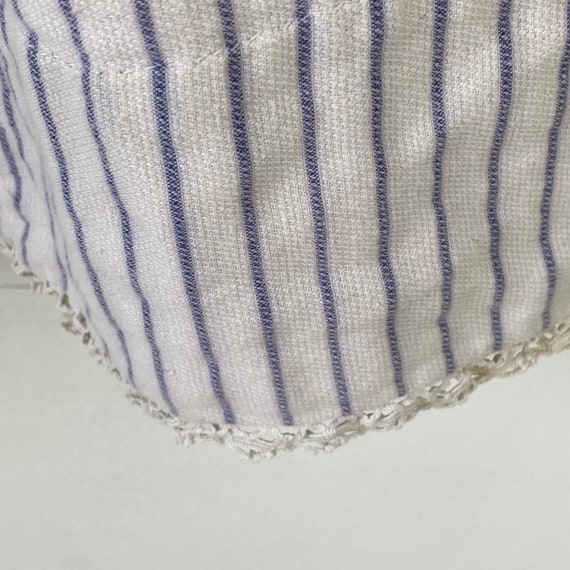 Gorgeous 1900s blue striped white petticoat print… - image 8