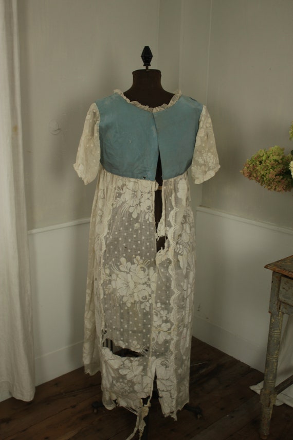 French night gown slip dress nightgown c1900 lace… - image 4