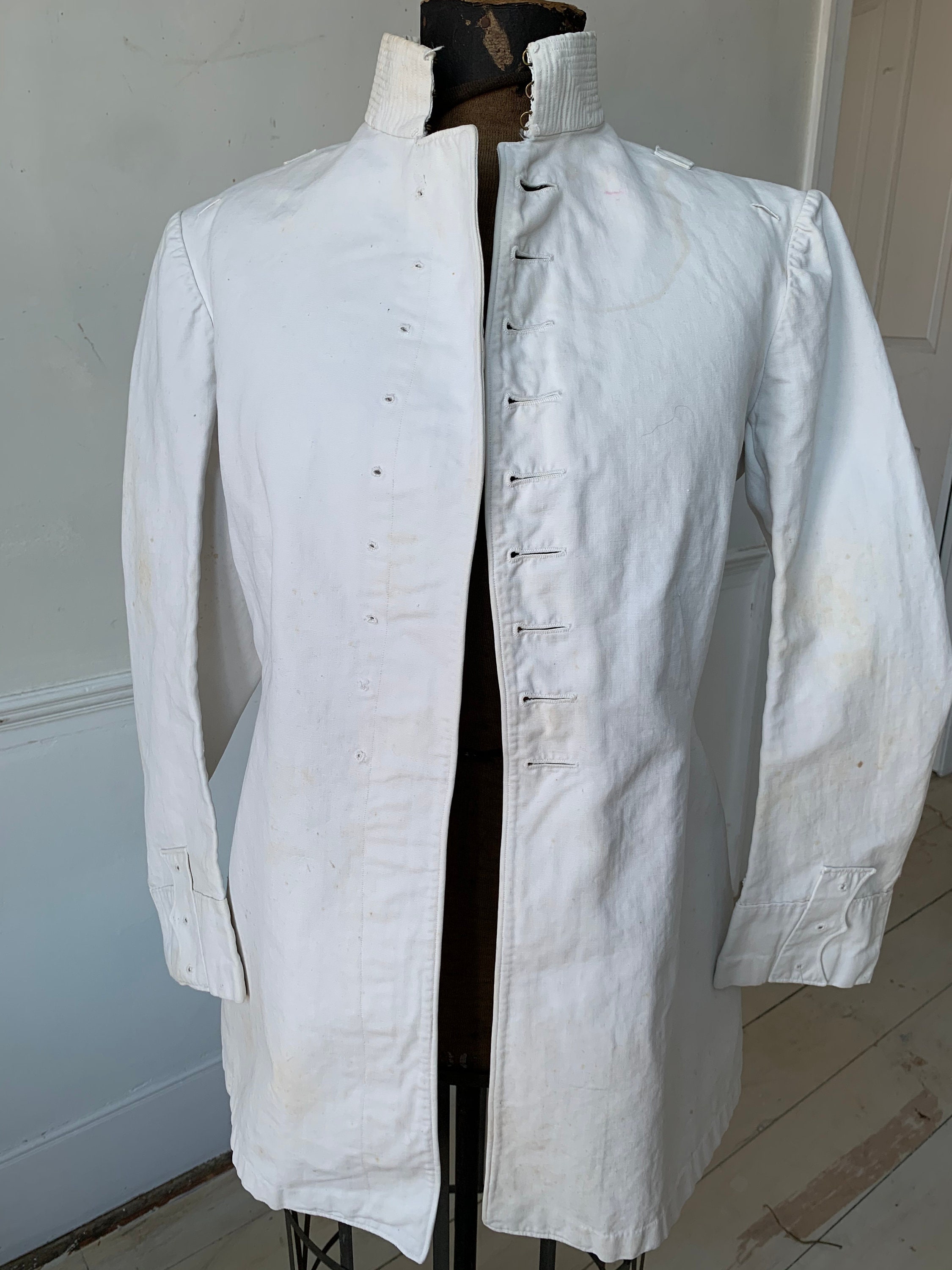 Vintage White Jacket French military colonial jacket late 19th Etsy