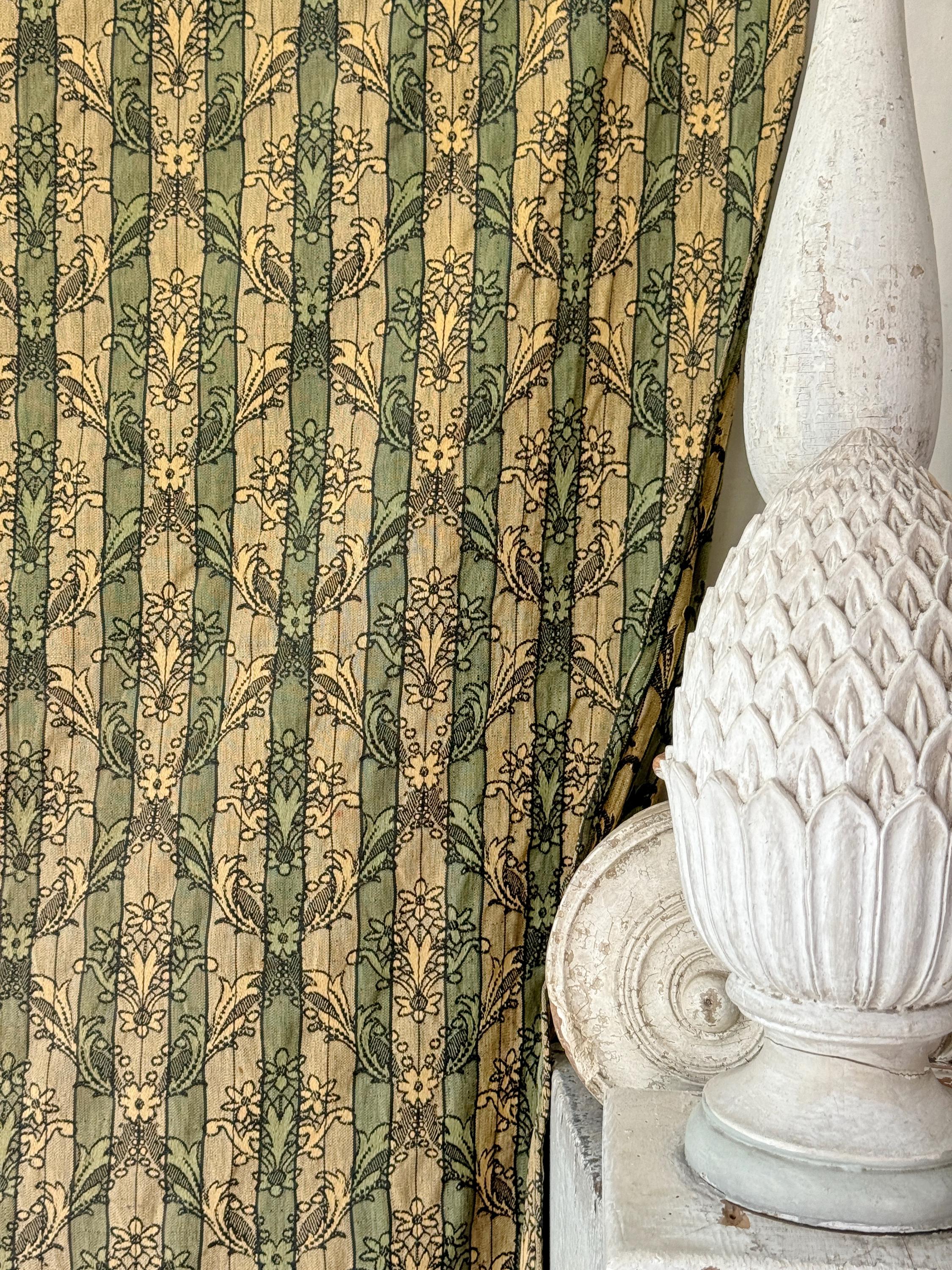 1950年辺りのカーテン 102x76 カーテン 1890年代 アンティーク フランス ジャカード織り