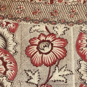 Antique Wall hanging bed cover textile 18th century c1770 floral stripe stylized The Textile Trunk eco-friendly