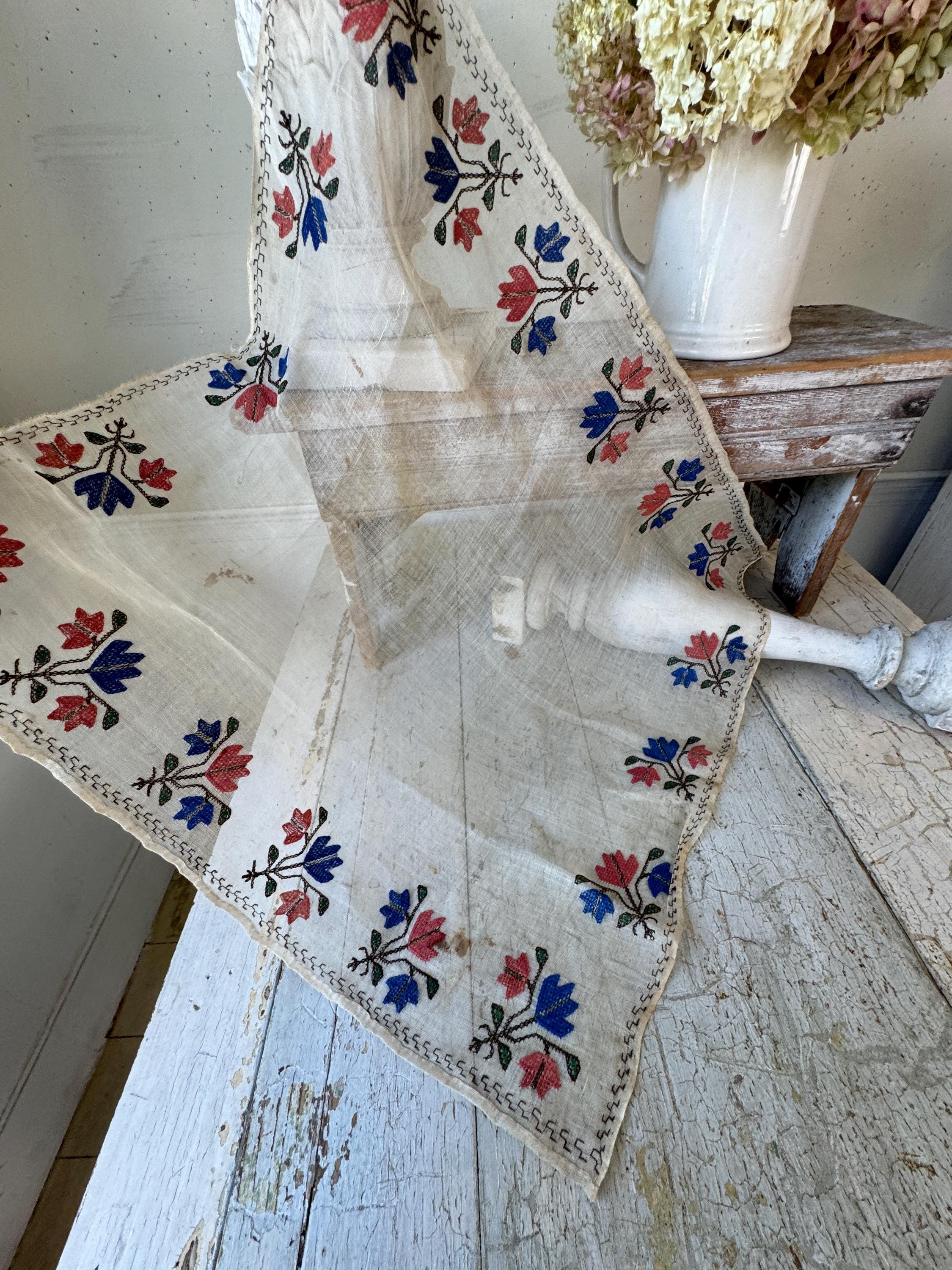 26x25 トルコの手刺繍タオル 織物 ベール ウェディング刺繍