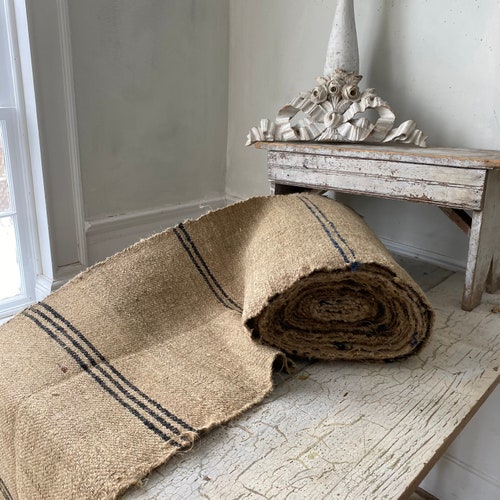 Stair Runner Grain Sack Fabric by the Yard Blue Stripe Heavy Etsy