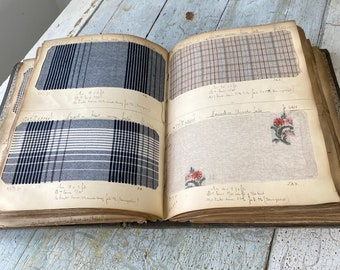 洋書　FRENCH TEXTILES Pattern Sample Book Antique French Woven Fabric Document