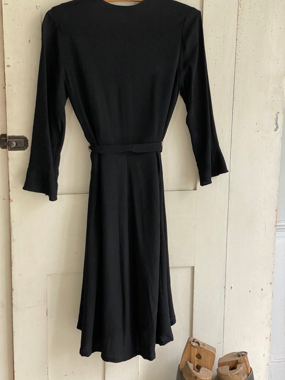 40's 1940's fashion French dress black rayon - image 6