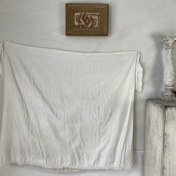 Early 1900s White Cotton Petticoat Cotton Lace Bo… - image 2
