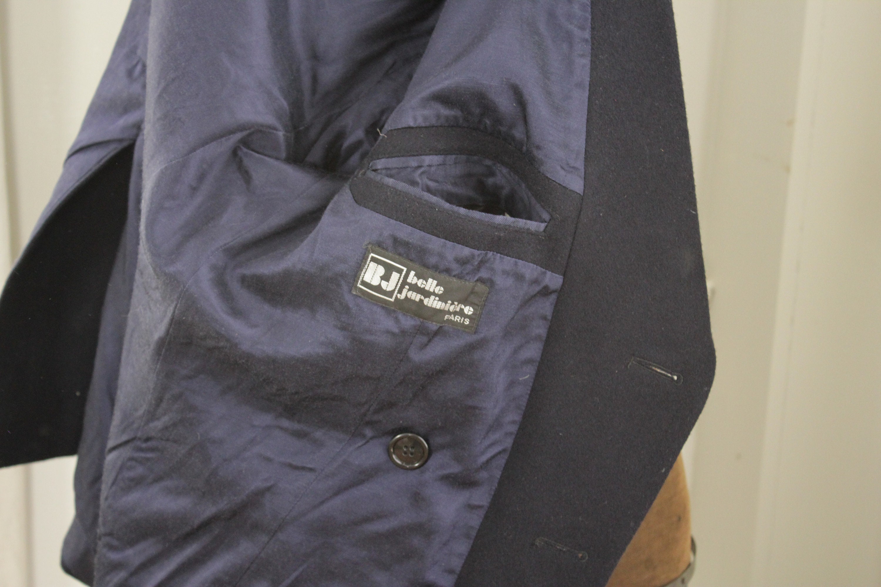 Police Coat Vintage French Wool Work Wear Double Breasted Jacket