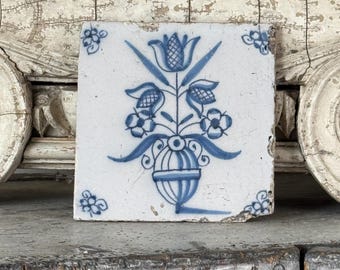 5x5 18世紀フランスのアンティークタイル XVIIIè en Faience de Delft