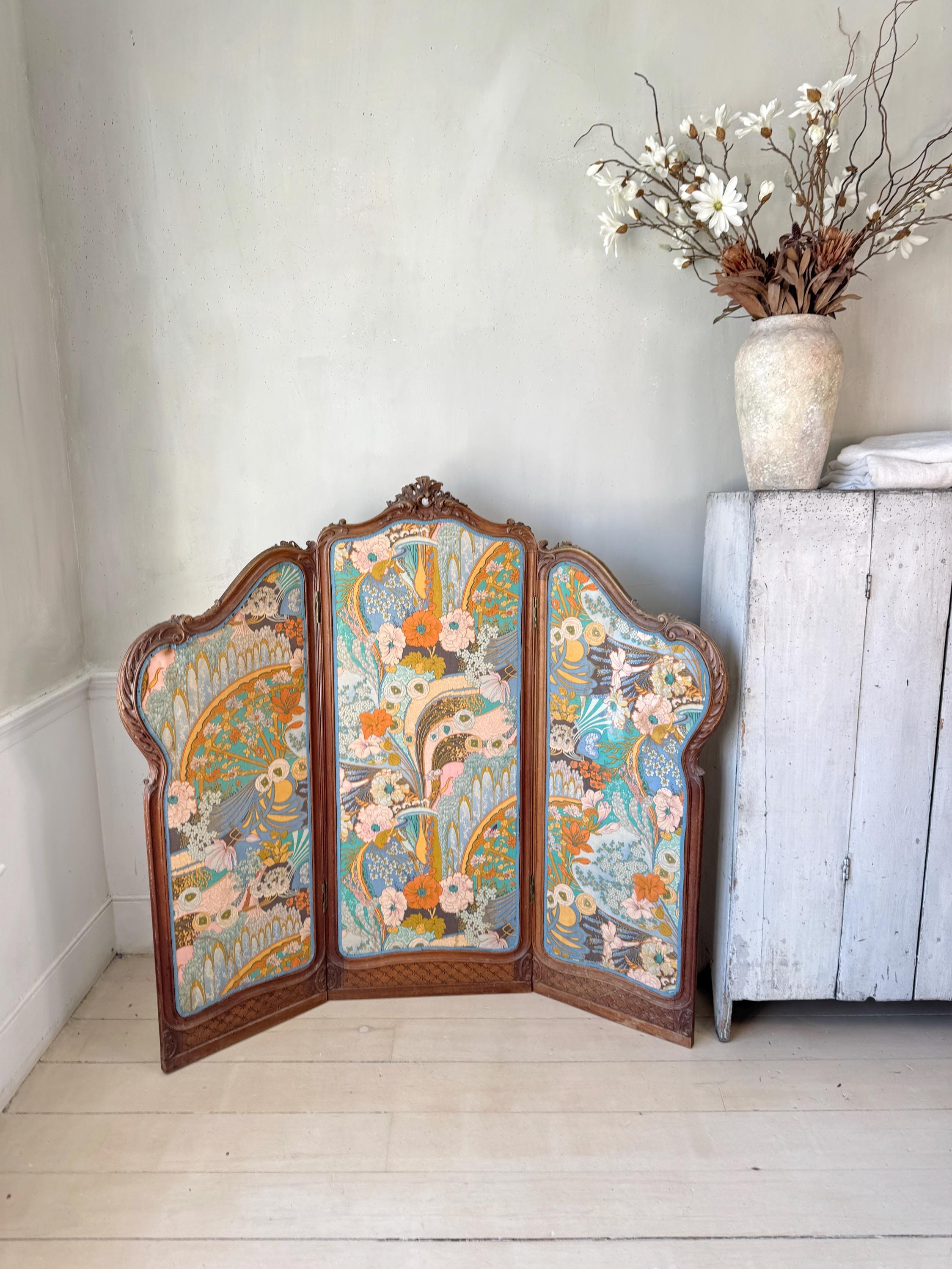 アンティーク フレンチ アールヌーボー ルームディバイダー 家具 彫刻