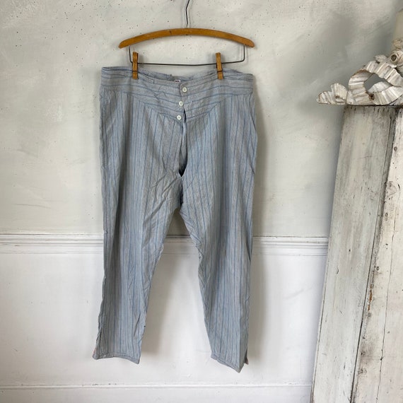 Vintage French Cotton Pajama Pants 1930s Work Wear Workwear