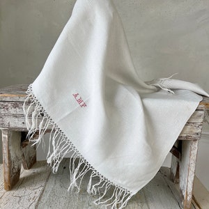 1 ( set , sold individually) napkin AMF monogram French Damask antique French towel LINEN eco-friendly