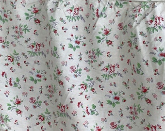 Vintage Valance 1930's French cotton fabric material small scale floral heavy weight