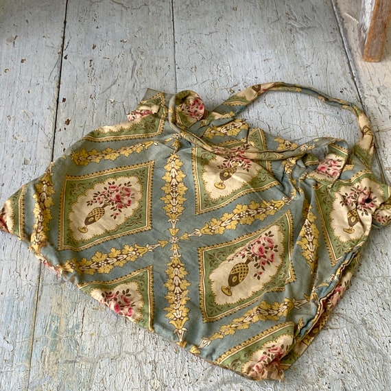 Antique 1920 Sewing hand bag fabric material old … - image 4