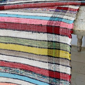 10 Yard Bolt European Rag Rug 21 Inches Wide Striped Colorful Stair or ...