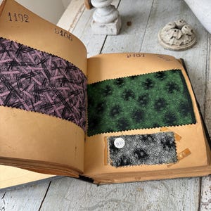 RARE Early 1900s J Borgey Lyon Silk Damask Sample Book French Textile Archive 120 Pages Antique Fabric Swatches Decorative Arts Reference