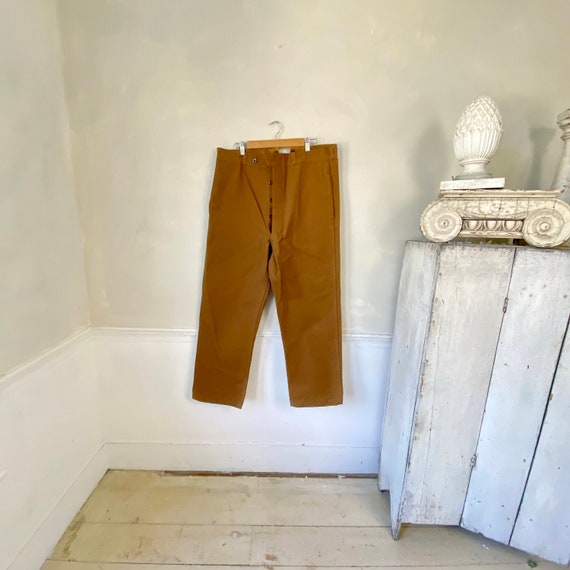 French Workwear Pants Vintage 1940s 1950s Brown C… - image 2