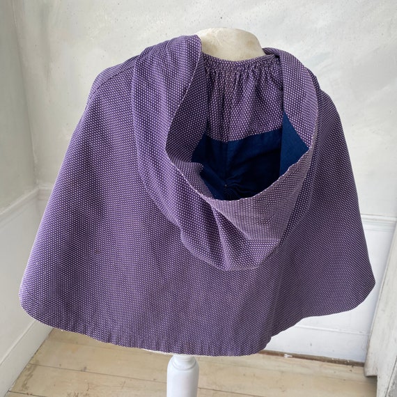 Antique French cape purple with Indigo blue dyed … - image 7