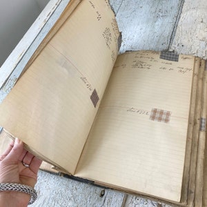 Pattern Sample book antique French woven fabric document Historical album catalogue reference Swatch  cutting Museum worthy textiles damask