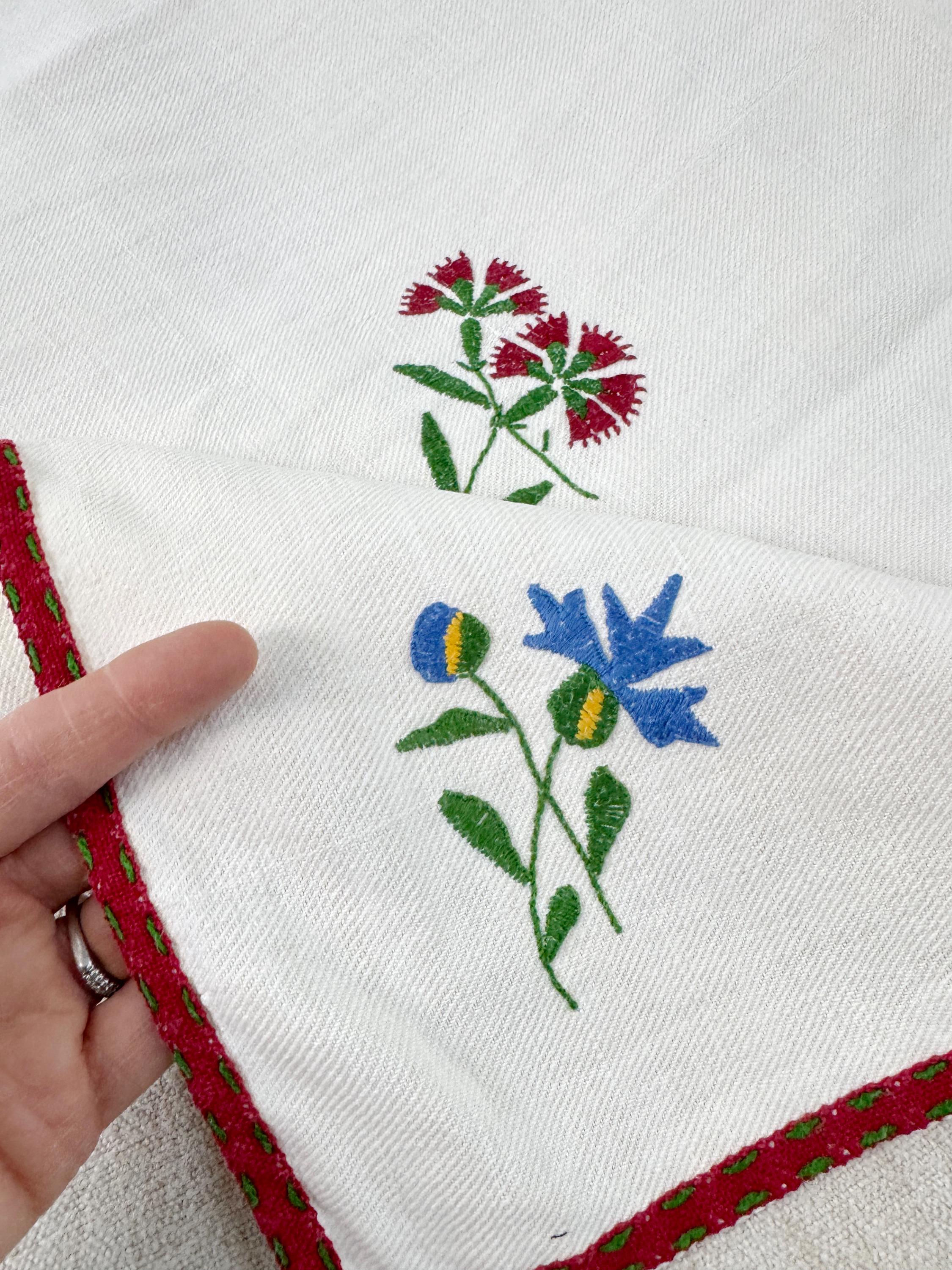 36x32 テーブルクロス フランス製 ヴィンテージ ハンドメイド ユニーク