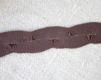 Vintage Brown Hat Ribbon or Trim 3/4 inch by the half Yard Ribbed French Fabric