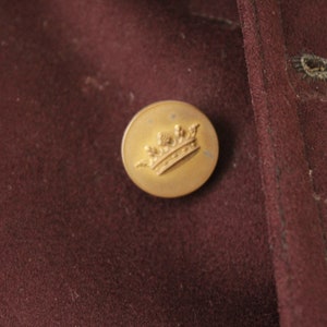 Vintage Bellhop's Jacket 1930s Burgundy Felted Wool French Workwear Uniform image 2