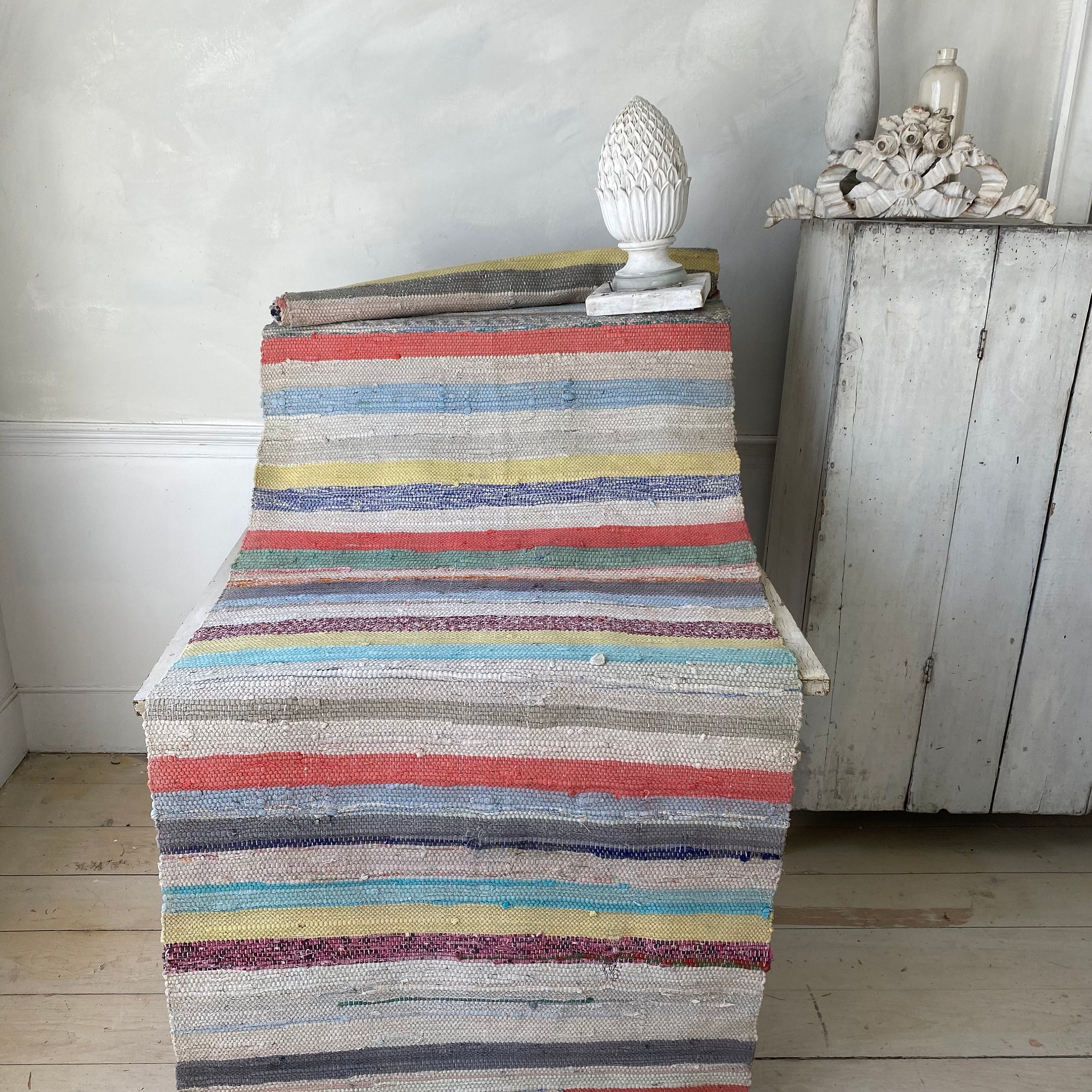 30 inches WIDE RARE European Rag Rug hand woven vintage | Etsy