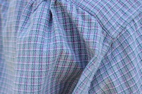 Blue Plaid Shirt or Tunic circa 1920 mens cotton … - image 2