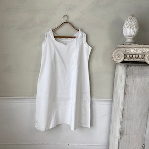 JB 56 inch waist  monogram 1940&#39;s French Vintage Cotton Slip Lace pajamas nightgown sleepwear nightwear summer weight eco-friendly