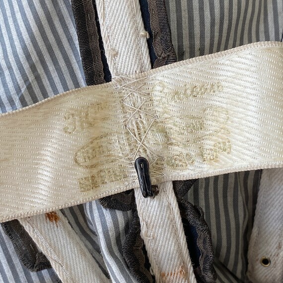 Black Silk Cotton Bodice with Striped Lining Late… - image 10
