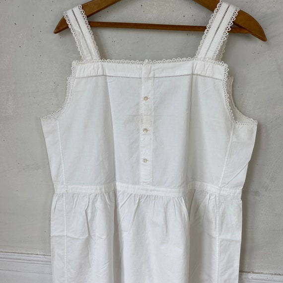 Vintage Cotton Slip Lace Trimmed French Workwear … - image 5