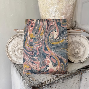 9.5 x 7 Antique French Marbled Paper ~ Hand-Marbled Unique Art Paper c1700s ~ Collectible Antique Paper for Framing  Display marbleized