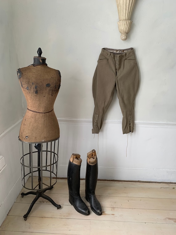 Vintage Cropped Pants Thick Ribbed Cotton Men's Ri