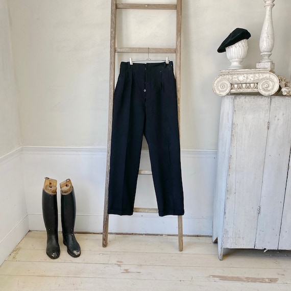 33 inch waist Tuxedo black pants French workwear formal wear Boho steampunk eco-friendly 