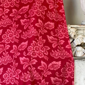 Pink and Red French Fabric 1900 Antique Historic Valentine&#39;s Day Material The Textile TrunkUnique window treatment eco-friendly