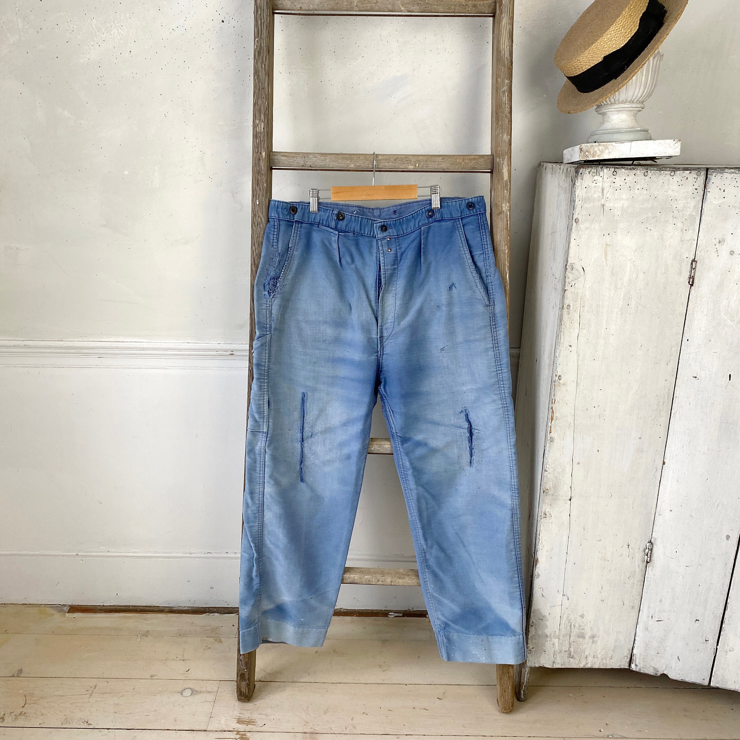 パンツ Pablo vinci Moleskin work pants Le Laboureur French Moleskin Work Pant in Navy – Gardenheir