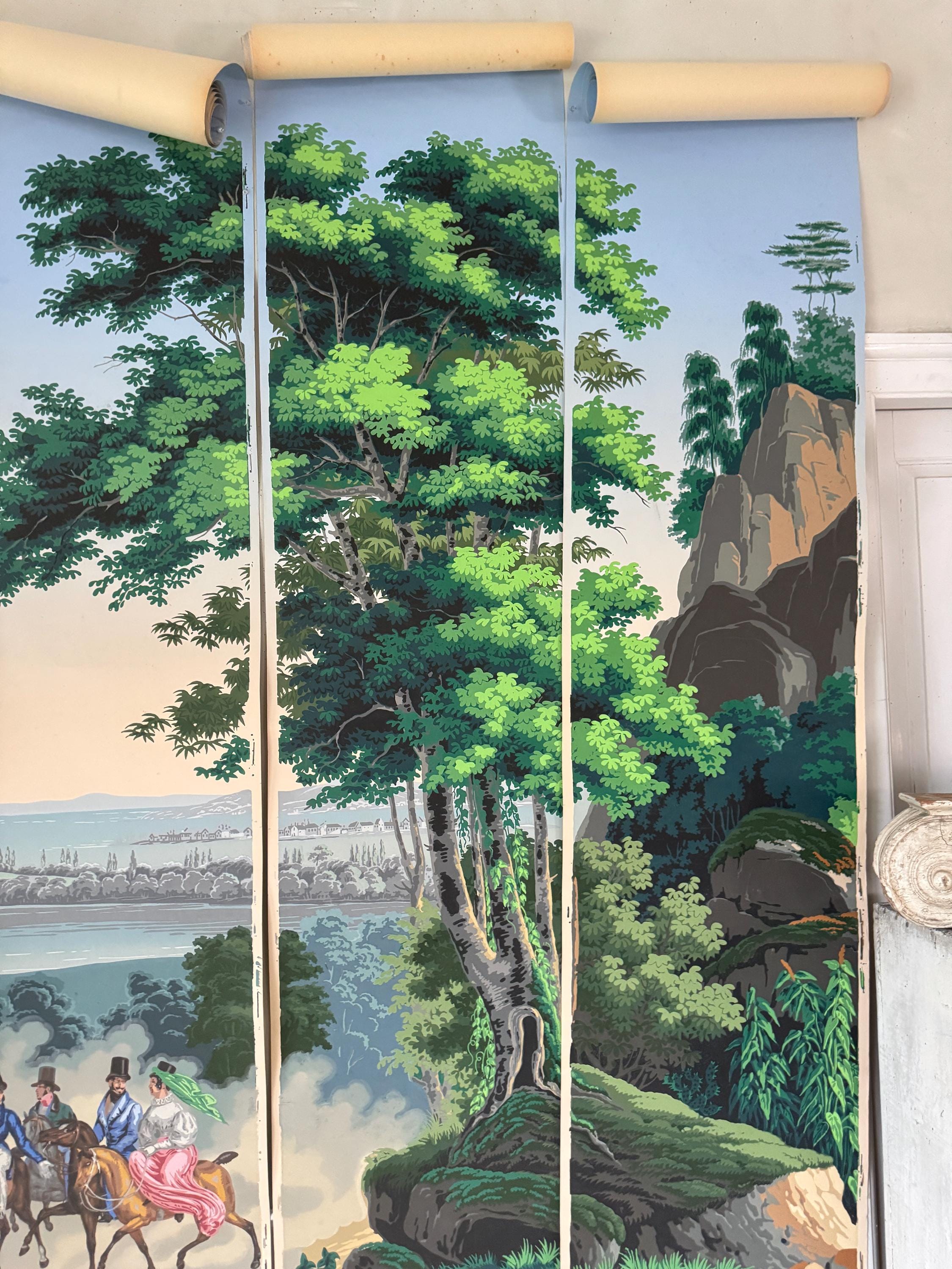 Zuber & Cie Scenic America Set of 4 Antique French Wallpaper Mural