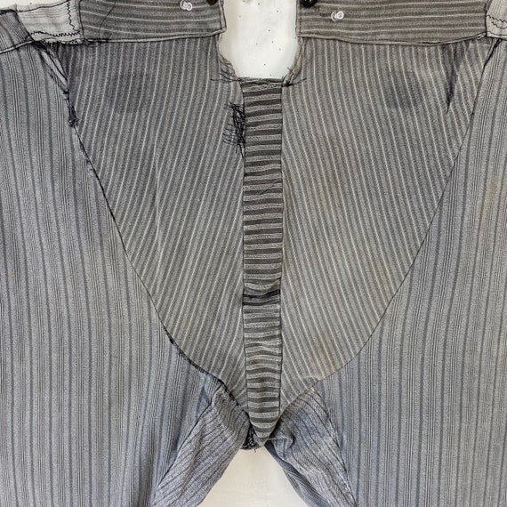 パンツ French vintage work stripe trousers Vintage 1930s French Work Pants 2XL Salt&pepper Suspender