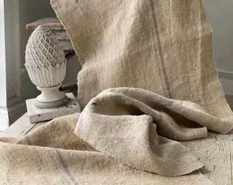 Nubby fabric hand woven homespun hemp Grainsack linen organic natural material for Upholstery