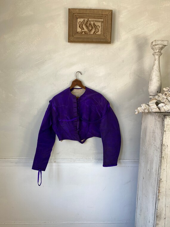 Electric Purple Silk Bodice 1870s Silk Bodice Pur… - image 2