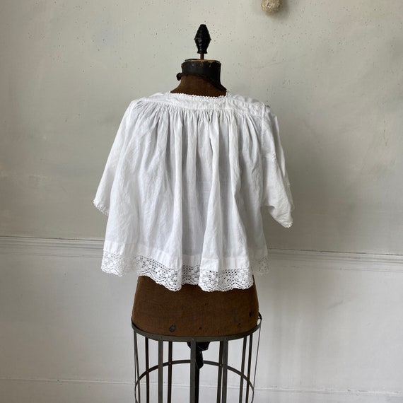 French CHOIR shirt Vintage White Blouse with lace… - image 7