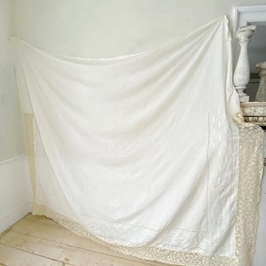 Lightweight Bed Cover French Antique 1910-1920 Lacy &quot;HBR&quot; monogram The Textile Trunk eco-friendly
